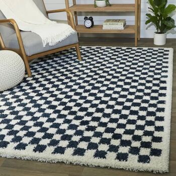 Barrile Chequered Machine Woven Area Rug, 3 of 10