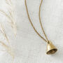 Fair Trade Handmade Brass Bell Pendant Necklace, thumbnail 1 of 12