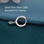 Dangling Oval Black Opal Hoop Earrings, thumbnail 3 of 11