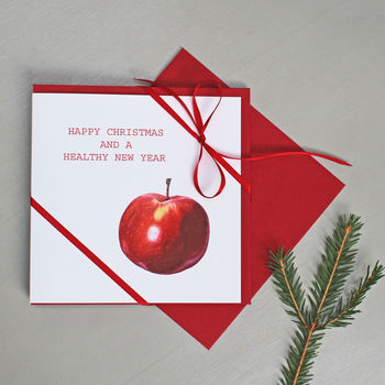 Christmas Cards With Red Apple Illustration, 2 of 3