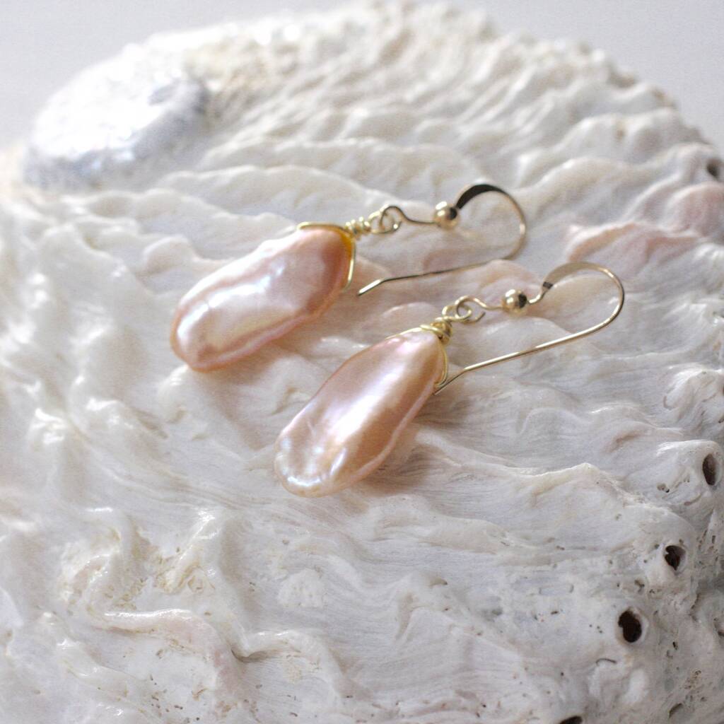 Large Pink Keshi Pearl Earrings By Magpie Living | notonthehighstreet.com