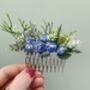 Blue And White Flower Hair Comb, thumbnail 3 of 3