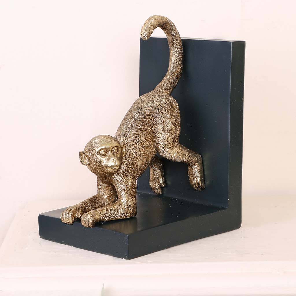 Luxury Golden Monkey Weighted Bookends By Dibor