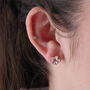 Sterling Silver 40th Flower Earrings, thumbnail 5 of 5