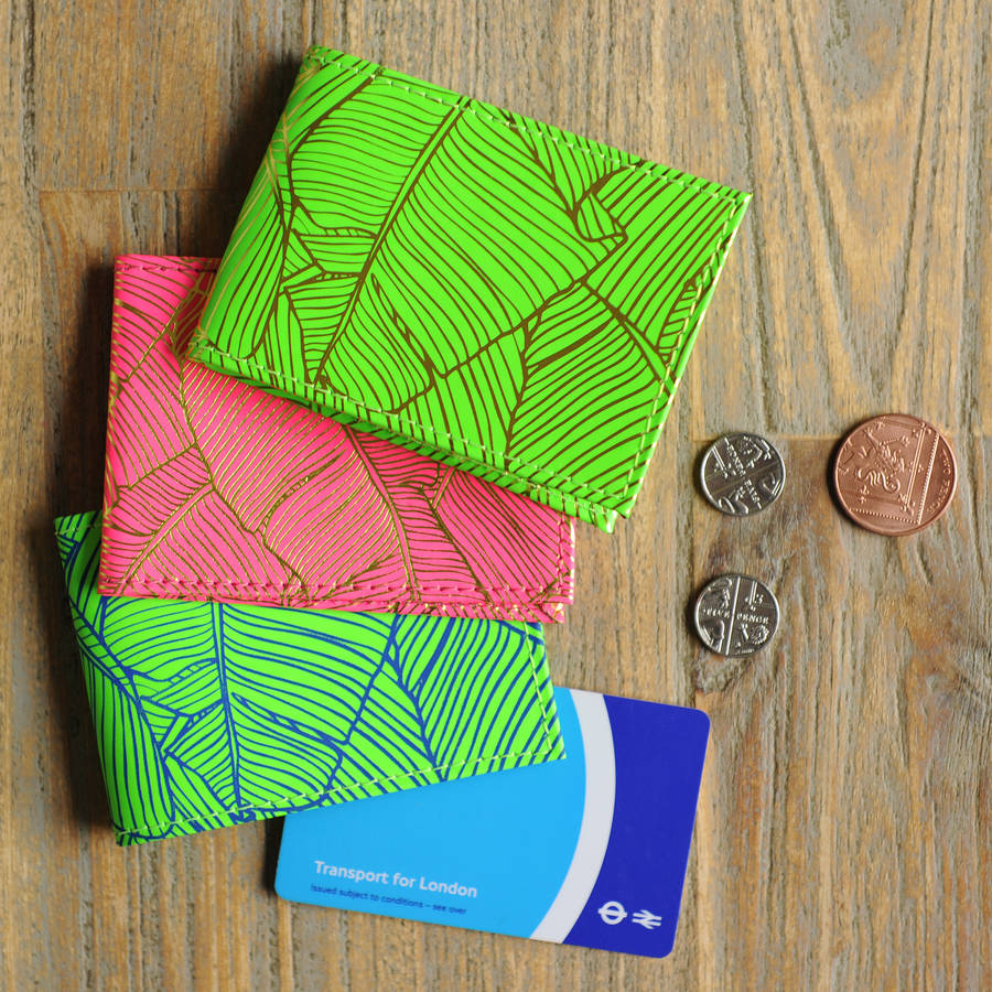 Recycled Leather Palm Print Oyster Card Holder By Undercover