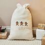 Personalised Gingerbread Cream Borg Christmas Gift Sack, thumbnail 1 of 5