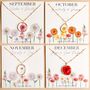 Personalised Pressed Birth Flower Pendant Necklace, thumbnail 5 of 12