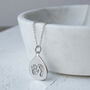 Silver Handprint And Footprint Droplet Necklace, thumbnail 2 of 7
