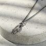 Men's Oxidised Initial Hand Necklace, thumbnail 4 of 7