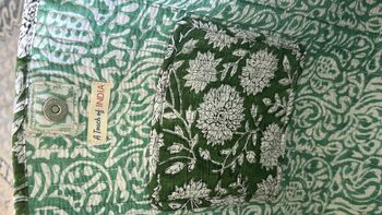 Block Print Quilted Tote Bag, Indian Print Handbag, 3 of 12