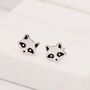 Cute Racoon Stud Earrings In Sterling Silver, thumbnail 6 of 12
