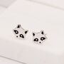 Cute Racoon Stud Earrings In Sterling Silver, thumbnail 6 of 11