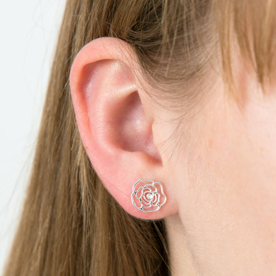 rose flower earrings by lovethelinks