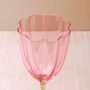 G Decor Set Of Four Laurent Wine Glasses Pink And Green Stem Fluted Water And Wine Goblets, thumbnail 3 of 5