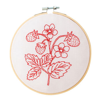 Strawberry Embroidery Hoop Kit, 2 of 5