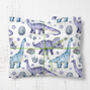 Dinosaur Wrapping Paper Roll Blue Dino Gift, thumbnail 1 of 3