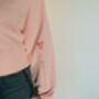 Embroidered Rose Sweater With Sleeve Details, thumbnail 3 of 4