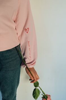 Embroidered Rose Sweater With Sleeve Details, 3 of 4