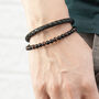 Personalised Men's Tigers Eye Bead And Leather Bracelet, thumbnail 3 of 5