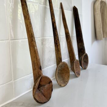 Antique Indian Primitive Wooden Spoons, 6 of 6