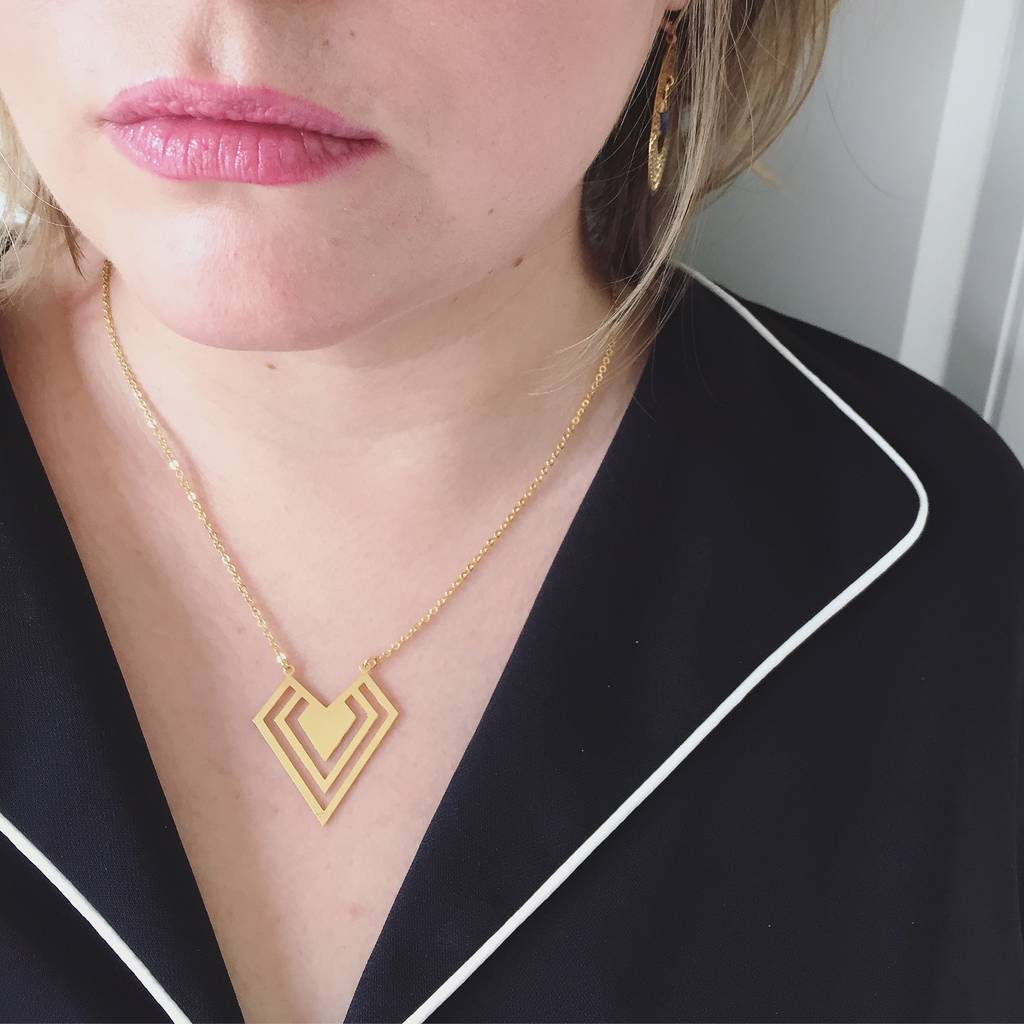 gold triangle necklace collection by misskukie | notonthehighstreet.com