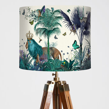 Tropical Lions Lampshade, Blue, 5 of 10