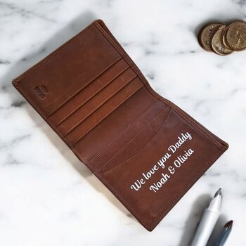 Personalised Message Leather Wallet, 2 of 3