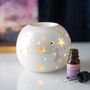 White Iridescent Star Oil Burner And Wax Warmer, thumbnail 1 of 4