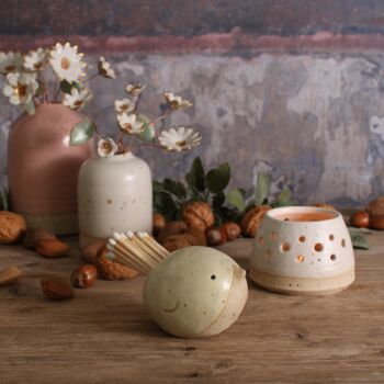 Bird Match Striker Pot In Light Yellow, 2 of 10