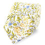 Wedding 100% Cotton Floral Print Tie Yellow And White, thumbnail 1 of 3