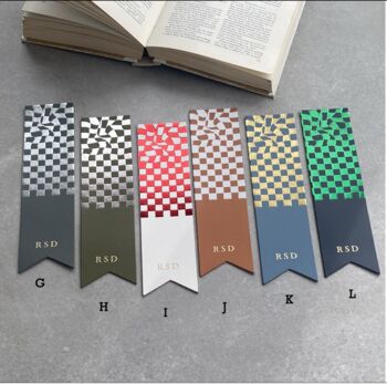 Checkerboard Pattern Personalised Bookmark, 2 of 4