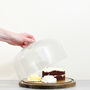 Glass Cake Dome With Wood Cake Stand Country Home, thumbnail 2 of 7