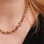 Tourmaline Beaded Cluster Gold Plated Silver Necklace, thumbnail 5 of 12