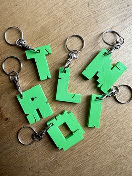 Personalised Keyring For Block Mining Fan, 4 of 4