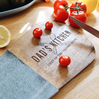 Personalised Chopping Board, 'Dad's Kitchen: Chef Of…', 2 of 6