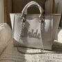 Sparkly Bride Stone Large Chain Initial Tote Bags, thumbnail 3 of 3