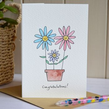 Personalised Flower Family Handmade Card, 5 of 6