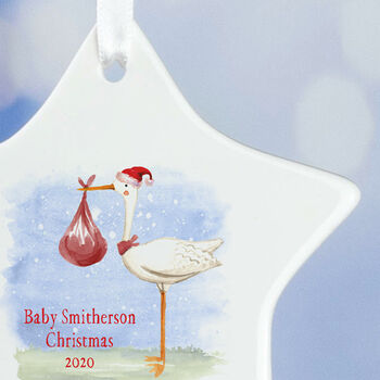 Stork Christmas Decoration.. Baby On Its Way, 2 of 7