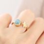 Gold Plated Star And Birthstone Adjustable Ring, thumbnail 3 of 10