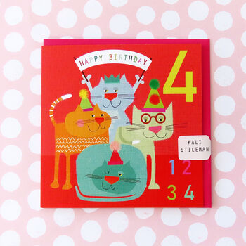 Cats 4th Birthday Card, 4 of 5