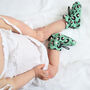 Pink And Green Leopard Print Baby Bootie Slipper, thumbnail 5 of 7