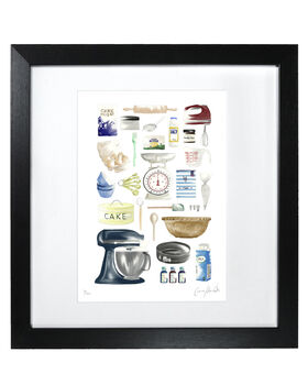 Time To Bake Limited Edition Giclée Print | Hand Drawn Baking Artwork, 2 of 3