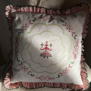 Cross Stitch Cushion Girl, 5 of 6