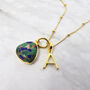 18k Gold Vermeil Plated Azurite And Initial Necklace, thumbnail 1 of 7
