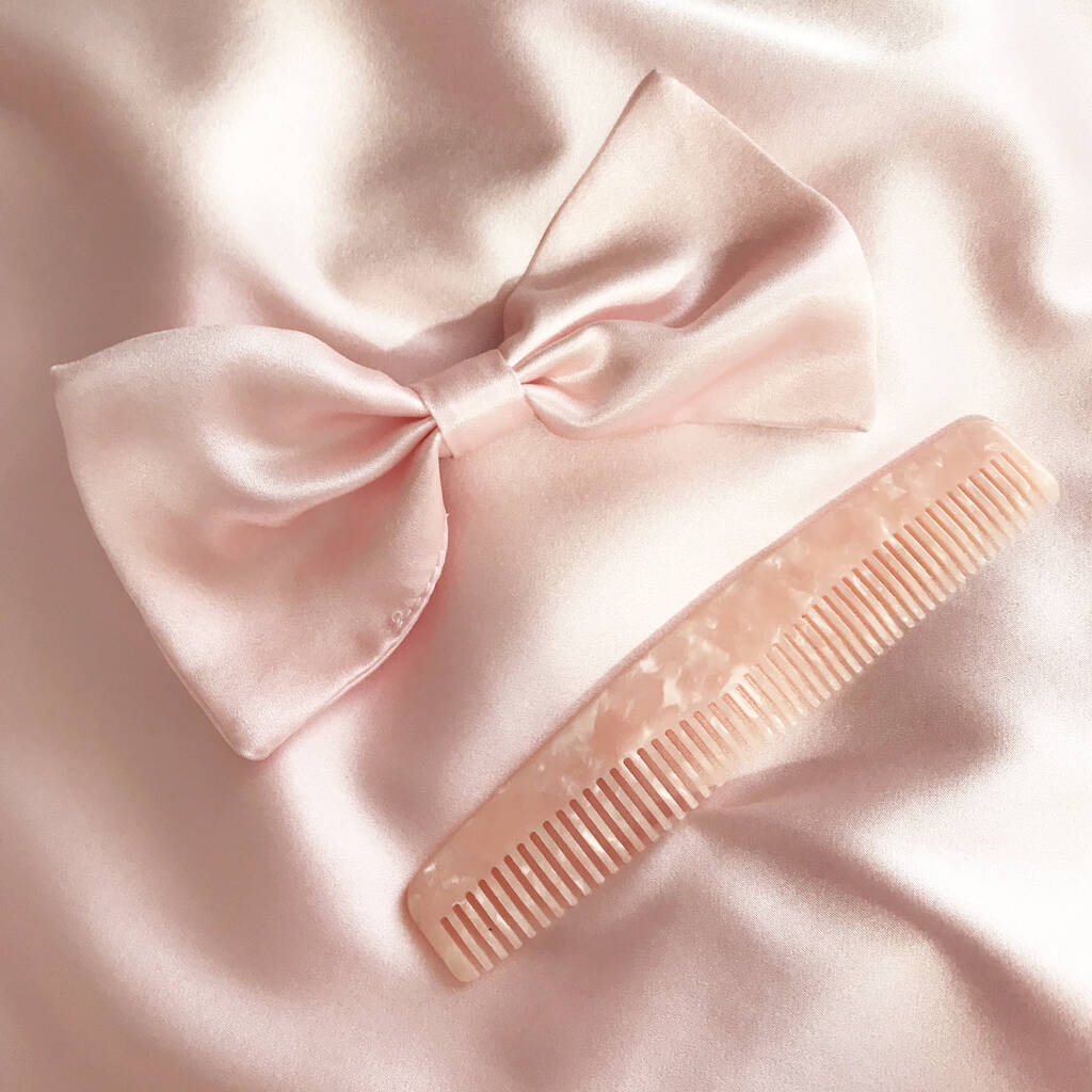 Mina Pink Mini Comb And Hair Bow Set, 1 of 7