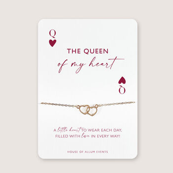 Lucky In Love Queen Of My Heart Bracelet Gift For Girlfriend Valentine Anniversary, 5 of 5