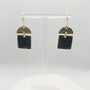 Square Shape Navy And Gold Foil Drop Earrings, thumbnail 7 of 9