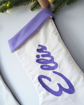 Personalised Cotton And Felt Christmas Stocking, 4 of 7