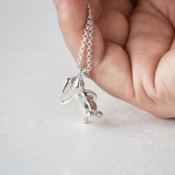 Sterling Silver Bunny Rabbit Necklace, 4 of 6