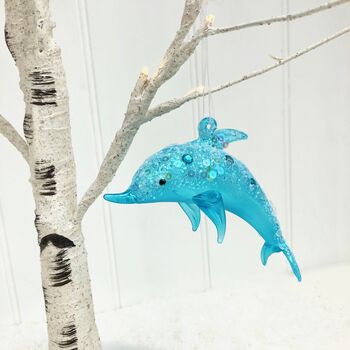 Handmade Glass Dolphin Decoration, 2 of 3